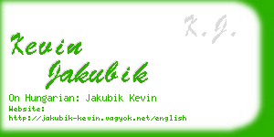 kevin jakubik business card